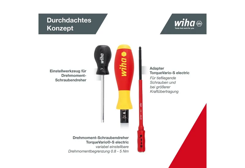 Schraubendreher TorqueVario-S (36791) - 19 tlg., Schlitz, Kreuz, PlusMinus, TORX - 0,8-5,0 Nm de Wiha, Noir – image du produit 3 sur 4