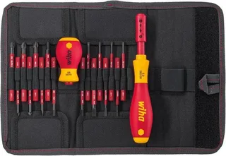 Schroevendraaier- en bitset slimVario® SL / PH / PZ / TORX® / Zeskant in etui - 19-delig - 41231 van Wiha, Kleurloos – productafbeelding 1 van 6