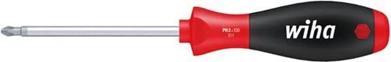 Schraubendreher SoftFinish® Phillips mit Rundklinge PH2 x 150 mm von Wiha, Schwarz, Rot – Produktbild
