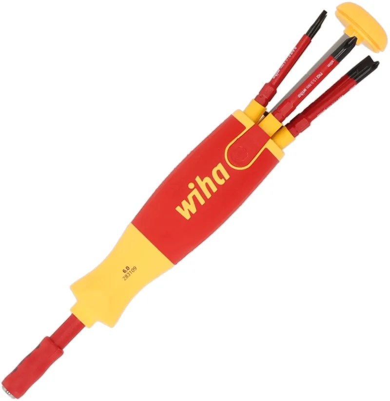 Schroevendraaier met bitmagazijn LiftUp electric Sleufkop, Phillips met 6 slimBits in blister - 38612 van Wiha, Kleurloos – productafbeelding