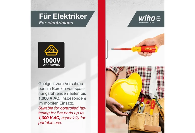 Schroevendraaier met bitmagazijn LiftUp electric TORX® met 6 slimBits. - 41157 van Wiha, Rood – productafbeelding 4 van 5