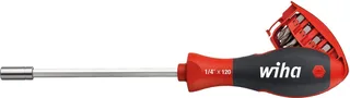 Schroevendraaier met bitmagazijn magnetisch assorti met 8 bits, 1/4 - 32901 by Wiha, Kleurloos – product image 1 of 2