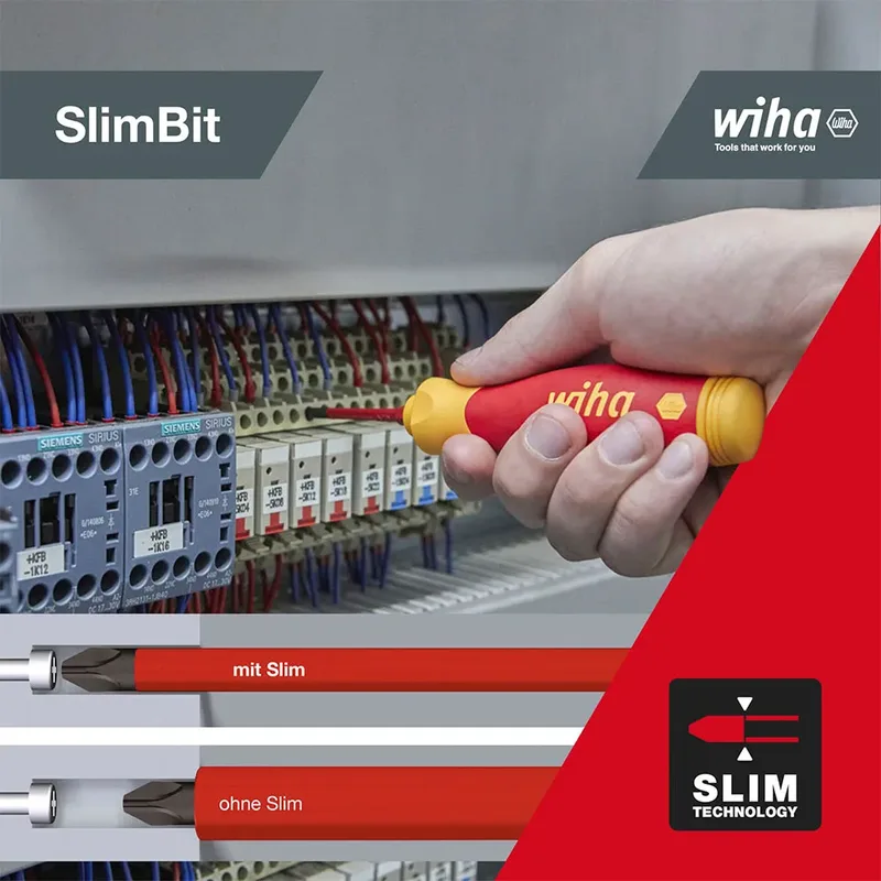 Schroevendraaier met bitmagazijn PocketMax® electricgemengd met 4 slimBits - 45296 van Wiha, Kleurloos – productafbeelding 5 van 6