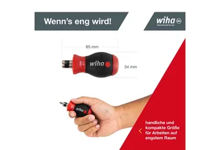 Schroevendraaier met bitmagazijn Stubby assorti met 7 dubbelbits - 43613 by Wiha, Kleurloos – product image 5 of 5