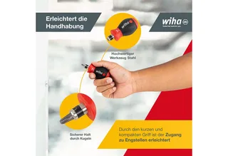 Schroevendraaier met bitmagazijn Stubby assorti met 7 dubbelbits - 43613 by Wiha, Kleurloos – product image 4 of 5
