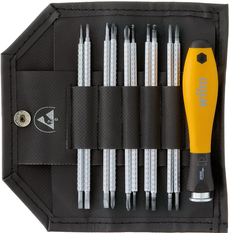 Schroevendraaier met wisselschachtenset SYSTEM 4 ESD assorti 12-delig incl. roletui - 31499 de Wiha, Kleurloos – image du produit