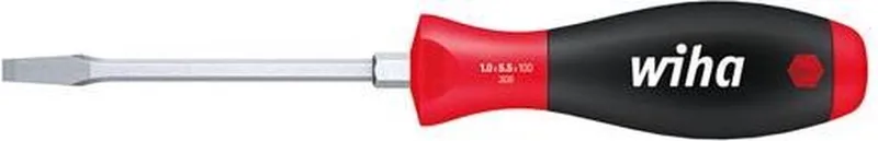Schraubendreher SoftFinish® Schlitz mit Sechskantklinge und Sechskantansatz 8,0 mm x 150 mm von Wiha, Schwarz – Produktbild