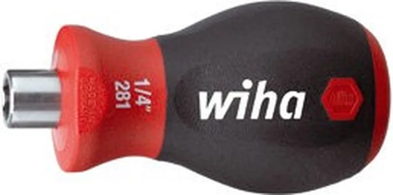 Schroevendraaier Stubby met magnetische bithouder 57mm (¼″) - 29463 de Wiha, Rouge – image du produit