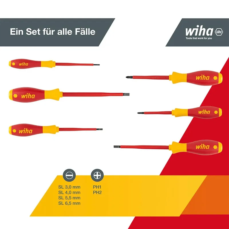 Schroevendraaierset 320N K6 van Wiha, Kleurloos – productafbeelding 4 van 6