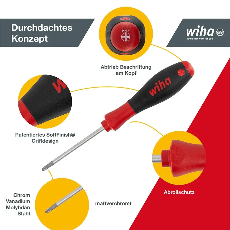Schroevendraaierset SoftFinish SL / PH / PZ / TORX® - 12-delig - 41002 van Wiha, Kleurloos – productafbeelding 4 van 6