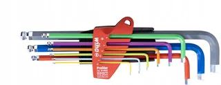Sechskant-Kugelkopf 9-tlg. farbig leuchtend Zeskant Stiftsleutelset 1.5, 2, 2.5, 3, 4, 5, 6, 8, 10 9-delig von Wiha, Kleurloos – Produktbild 1 von 2