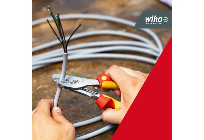 Seitenschneider (43662), Speziell für Elektroinstallation, ergonomischer Griff de Wiha, Noir – image du produit 4 sur 5