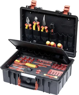 Set L Mechatronik 62tlg 45833 Elektriker, Handwerker, Lehrlinge, Profi, VDE Werkzeugkoffer bestückt 62teilig (B x H x T) 457 x 183 x 367 mm von Wiha – Produktbild 1 von 2