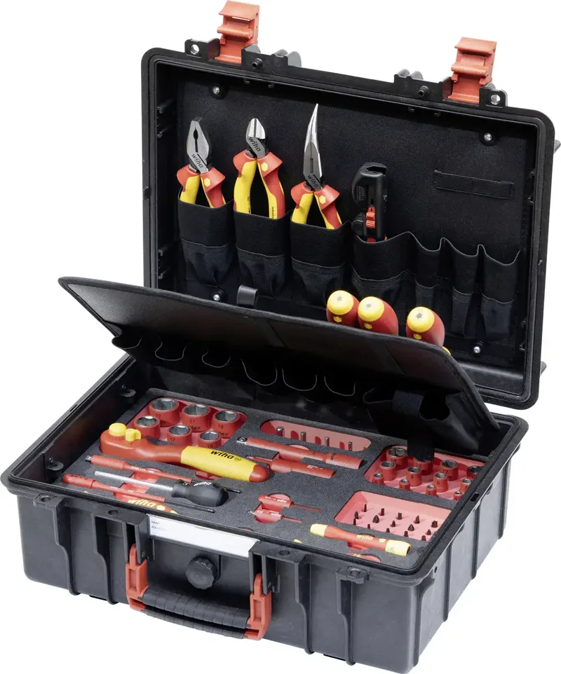 Set L Mechatronik 62tlg 45833 Elektriker, Handwerker, Lehrlinge, Profi, VDE Werkzeugkoffer bestückt 62teilig (B x H x T) 457 x 183 x 367 mm von Wiha – Produktbild 1 von 2