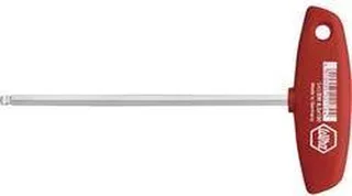 Stiftschlüssel mit Quergriff Sechskant-Kugelkopf glanzvernickelt 4 x 150 mm von Wiha, Kleurloos – Produktbild 1 von 2