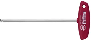 Stiftschlüssel mit Quergriff Sechskant-Kugelkopf glanzvernickelt 4 x 150 mm von Wiha, Kleurloos – Produktbild 2 von 2