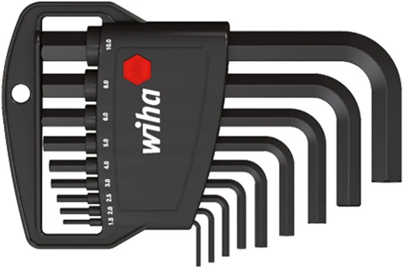 Stiftsleutelset in Classic houder zeskant 10-delig chemisch gezwart - 06379 de Wiha, Kleurloos – image du produit