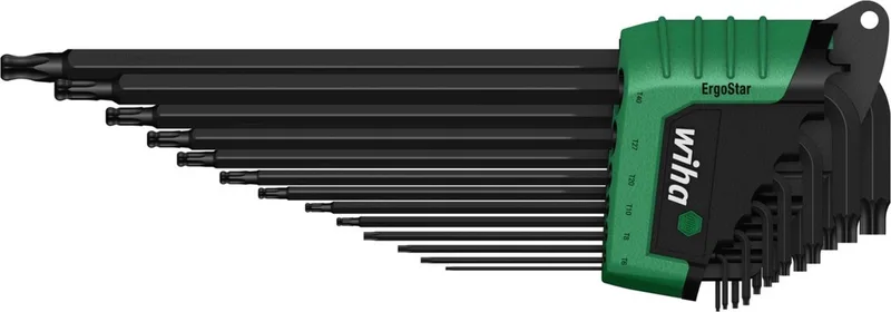 Stiftsleutelset in ErgoStar houder TORX® kogelkop 14-delig chemisch gezwart - 36487 de Wiha, Kleurloos – image du produit