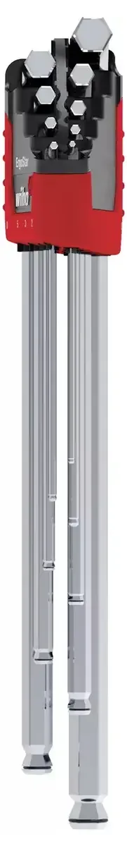 Stiftsleutelset Zeskantkogelkop 9-delig – MagicRing®, ErgoStar houder, mat verchroomd von Wiha, Kleurloos – Produktbild 3 von 3