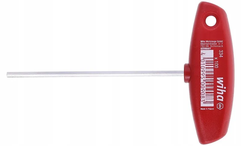 Wiha 334 Clé mâle à six pans Taille (métrique): 2 mm Longueur de la lame: 100 mm de Wiha, Rouge – image du produit