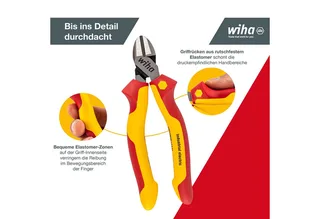 Tangen set Industrial electric combinatie-, punt-, zijkniptang 3-delig - 38637 van Wiha, Kleurloos – productafbeelding 4 van 4