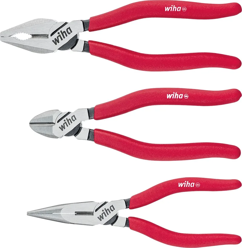 Tangenset Classic combinatie-, punt-, zijkniptang 3-delig - 26850 de Wiha, Kleurloos – image du produit 1 sur 5