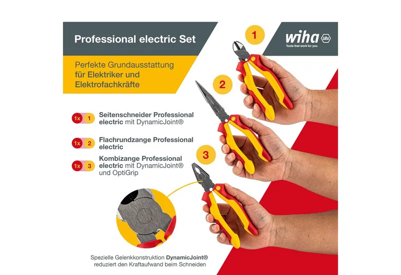 Zangen-Set Professional electric, 3-teilig von Wiha, Weiß – Produktbild 2 von 4