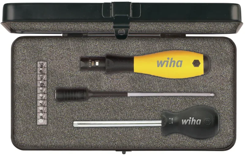 TorqueVario®-S ESD Werkstatt, Elektrotechnik und Feinwerktechnik Drehmoment-Schraubendreher 14teilig 0.4 - 1 Nm DIN EN ISO 6789 by Wiha – product image