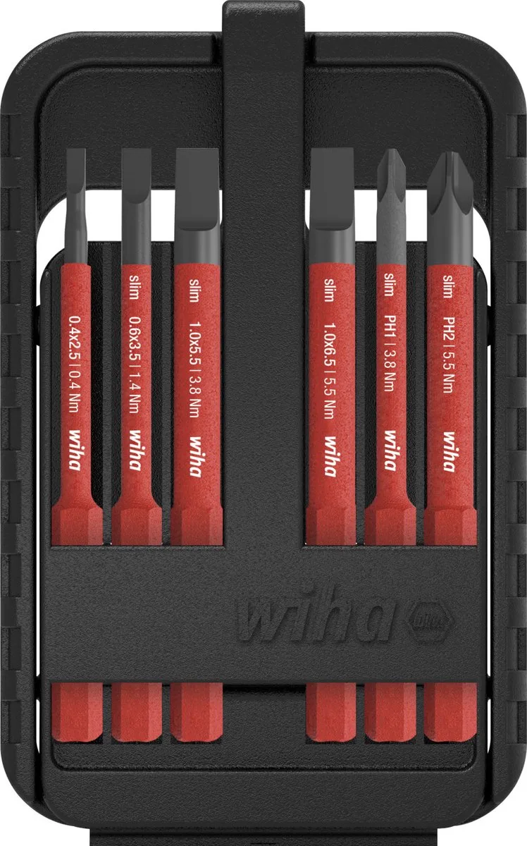 VDE Geïsoleerde slimBit electric Bitset – 6-delig - Sleufkop & Phillips van Wiha – productafbeelding