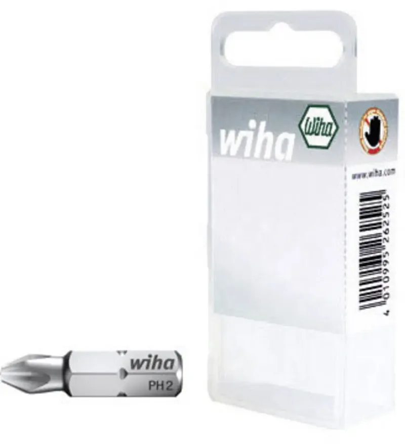 Wiha 10151 10151 Kreuzschlitz-Bit Antrieb: 1/4 (6.3 mm) Abtrieb: Kreuzschlitz Phillips PH 1 25 mm de Wiha – image du produit