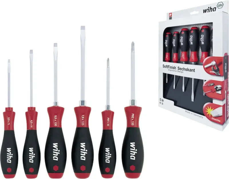 Wiha 21248 Werkstatt Schraubendreher-Set 6teilig Schlitz, Kreuzschlitz Phillips von Wiha – Produktbild