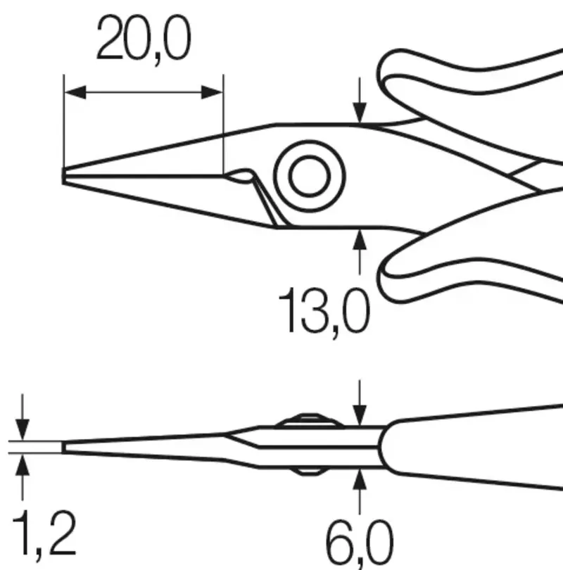 Wiha 26801 Elektrotechnik und Feinwerktechnik Spitzzange Gerade 145 mm by Wiha – product image 2 of 2