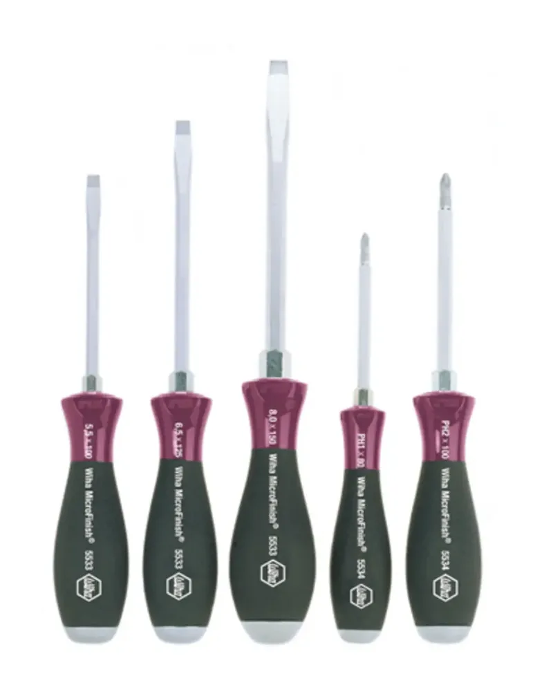 Wiha 29138 Werkstatt Schraubendreher-Set 5teilig Schlitz, Kreuzschlitz Phillips de Wiha – image du produit