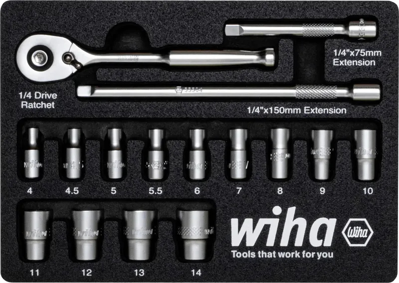 Wiha 44683 Steckschlüsseleinsatz-Set 1/4 197 mm by Wiha – product image