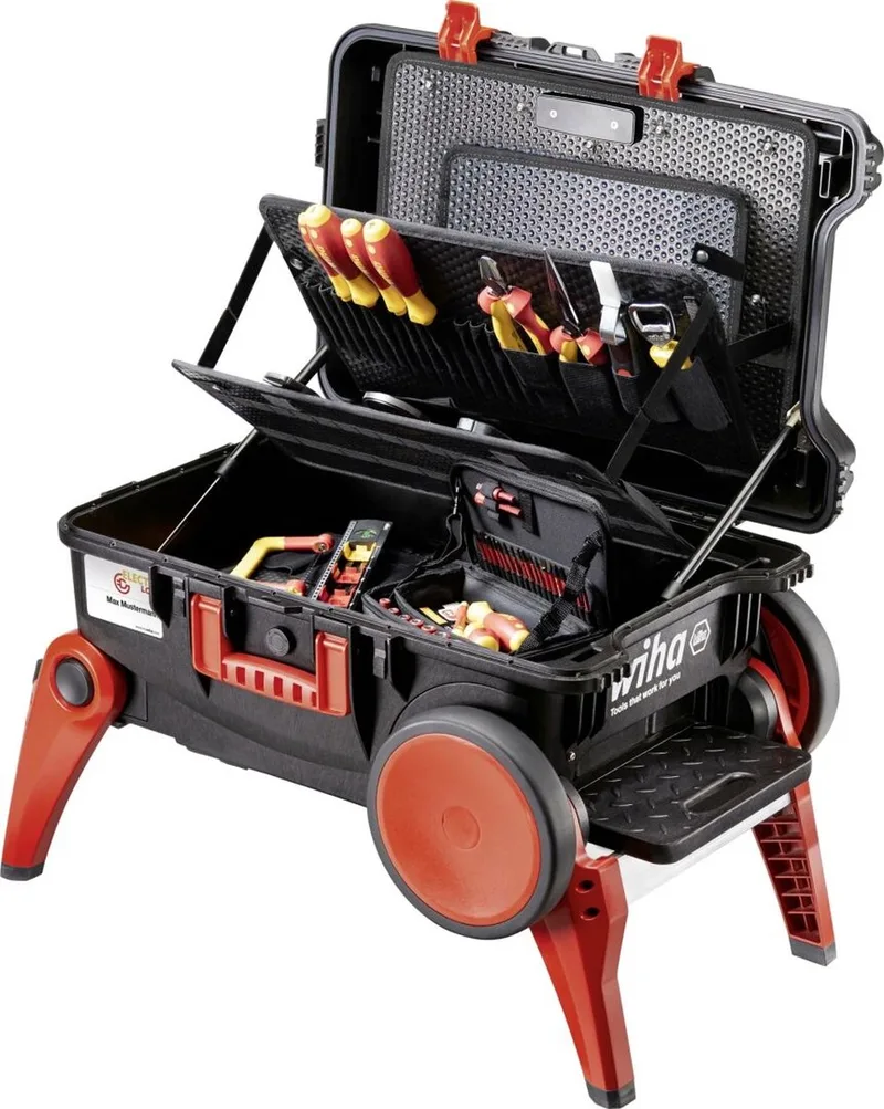 Wiha 45253 Gereedschapskoffer (met inhoud) 46-delig Elektricien de Wiha, Noir – image du produit