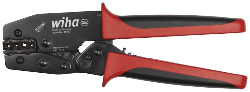 Wiha 45958 Crimpzange Unisolierte Flachstecker, Unisolierte Flachsteckhülsen 0.5 bis 6 mm² by Wiha – product image