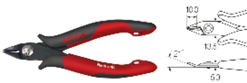 Z41113803 Electronic Wire Side Cutting Pliers 138 mm by Wiha, Kleurloos – product image