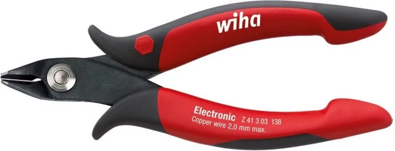 Seitenschneider Electronic breiter, spitzer Kopf mit kleiner Wate 135 mm von Wiha, Kleurloos – Produktbild