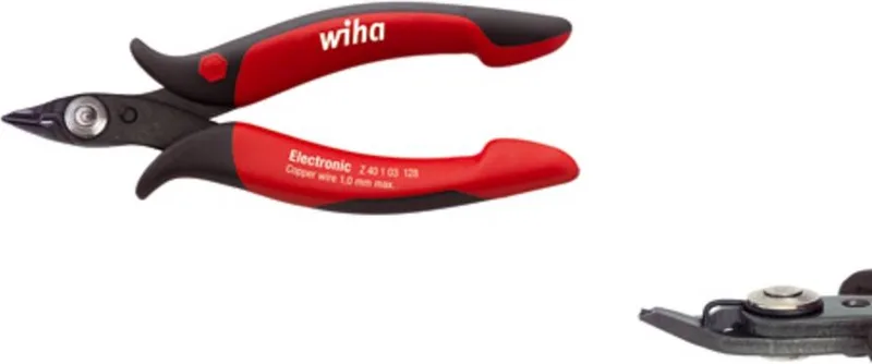 Zijkniptang Electronic smalle, spitse kop en draadklemveer zonder facet - 26813 van Wiha, Kleurloos – productafbeelding