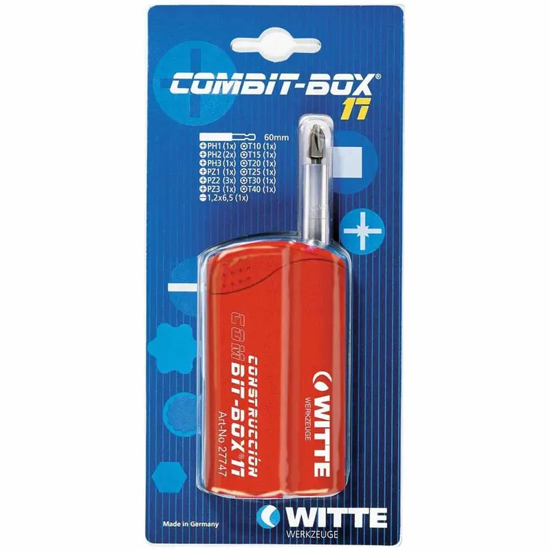 Combit-box Tin Bithalter-schraubendreher 17 Stücke van Witte – productafbeelding