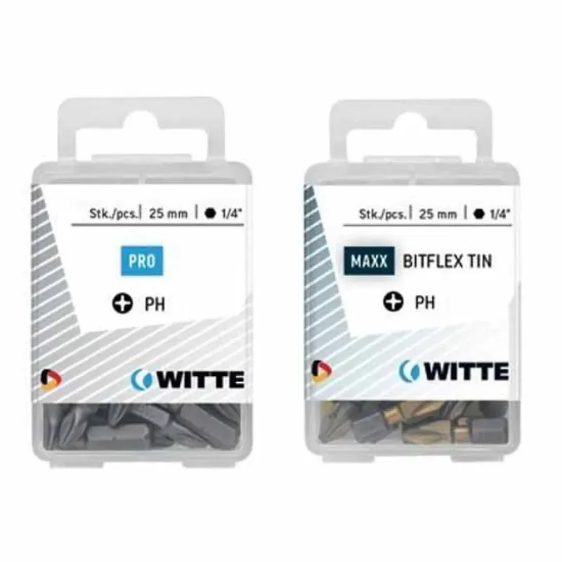 Ph 1 Bitflex Tin 25 Mm Phillips Kruiskopschroevendraaierbit 15 Eenheden van Witte – productafbeelding