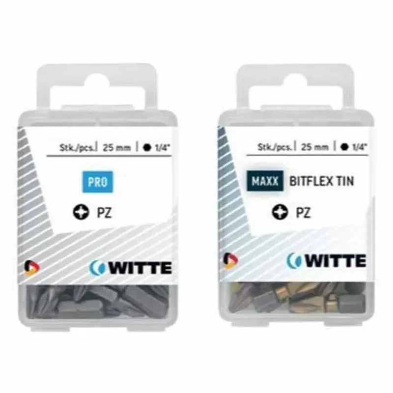 Pz 1 Bitflex Tin 25 Mm Pozidriv Kruiskopschroevendraaierbit 15 Eenheden by Witte – product image