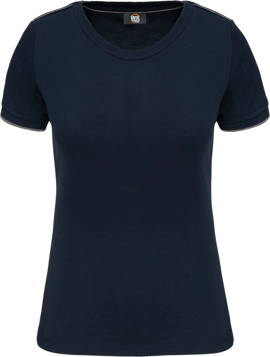 Dames-t-shirt Day To Day korte mouwen WK3021 - Navy / Silver by WK. Designed To Work, Dark blue, Silver, 3XL – product image