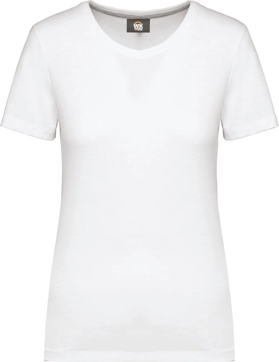 Dames-T-shirt met antibacteriële behandeling WK307 - White van WK. Designed To Work, Wit, 3XL – productafbeelding