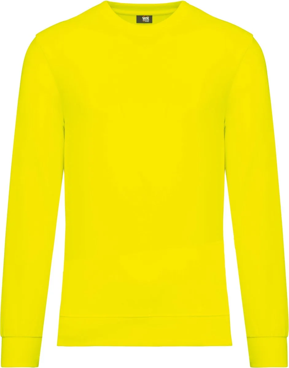 Duurzaam uniseks sweater polyester/katoen WK405 - Fluorescent Yellow by WK. Designed To Work, Fluorescent Yellow, L – product image
