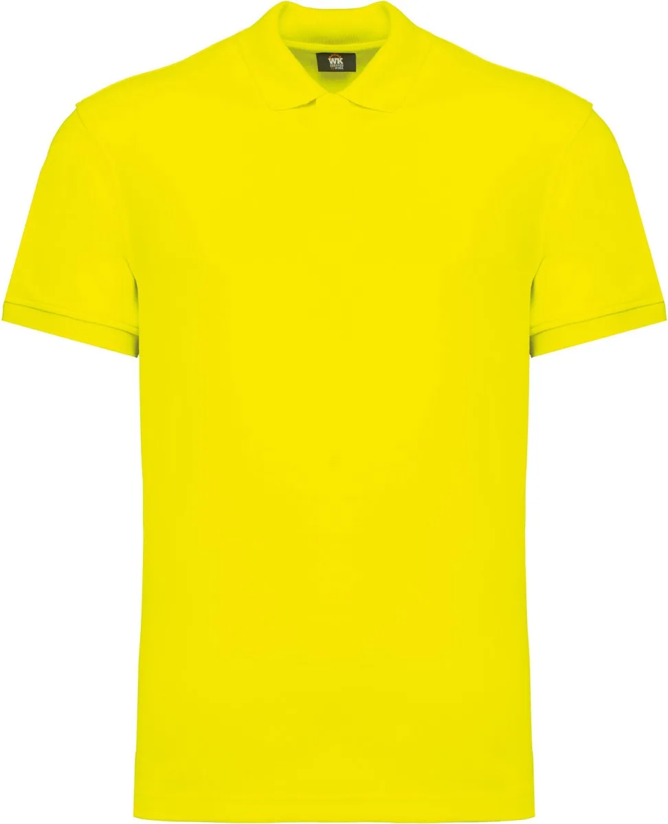 Duurzame uniseks polo katoen/polyester WK208 - Fluorescent Yellow fra WK. Designed To Work, Fluorescent Yellow, L – produktbillede