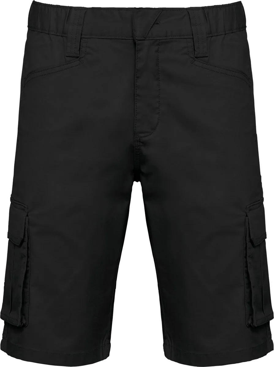 Eco-friendly heren bermuda met meerdere zakken WK713 - Black van WK. Designed To Work, Zwart, L – productafbeelding