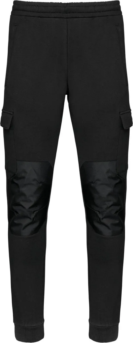 Eco-friendly heren fleece cargobroek WK710 - Black van WK. Designed To Work, Zwart, S – productafbeelding