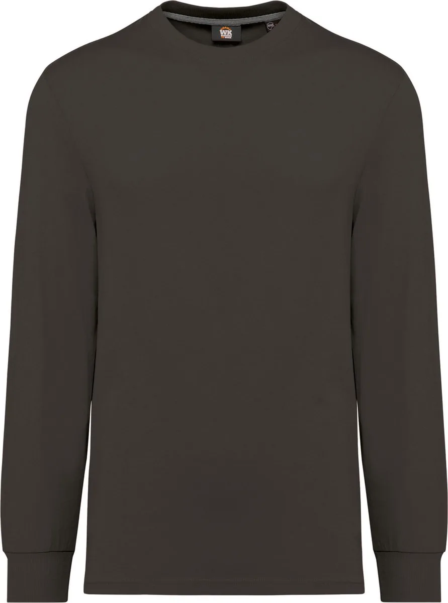 Ecologisch uniseks T-shirt met lange mouwen WK303 - Dark Grey de WK. Designed To Work, Gris foncé, XXS – image du produit