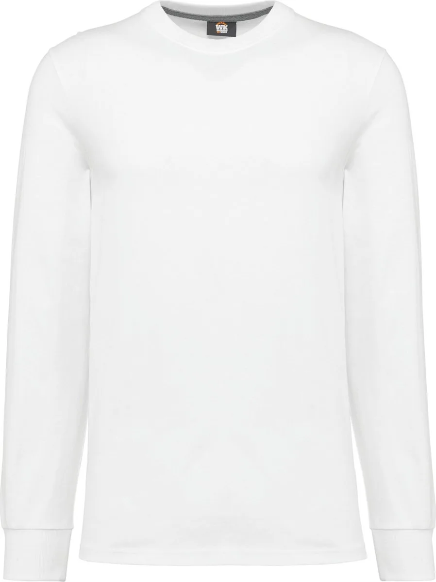 Ecologisch uniseks T-shirt met lange mouwen WK303 - White de WK. Designed To Work, Blanc, L – image du produit